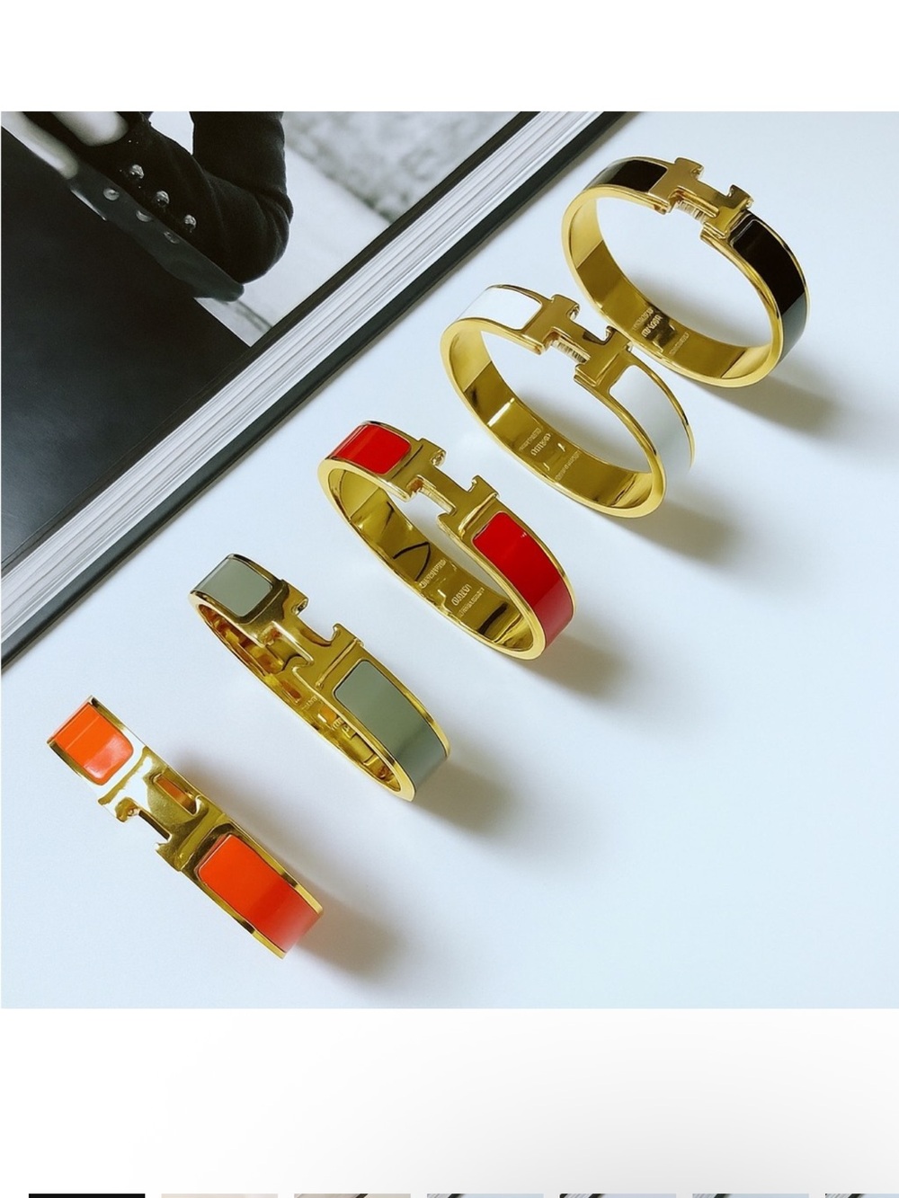 New Clic H Bracelet gold plated stainless steel in various enamel colors